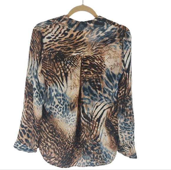 L’AGENCE Button Down Animal Print Blouse. - Picture 5 of 10
